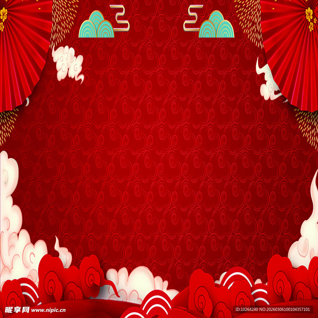 中式喜庆红色节日背景图