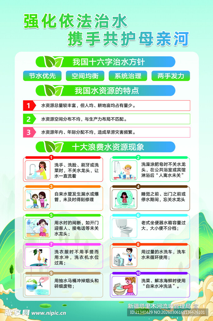 强化依法治水宣传海报