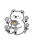 可爱小熊抱蜂蜜罐插画