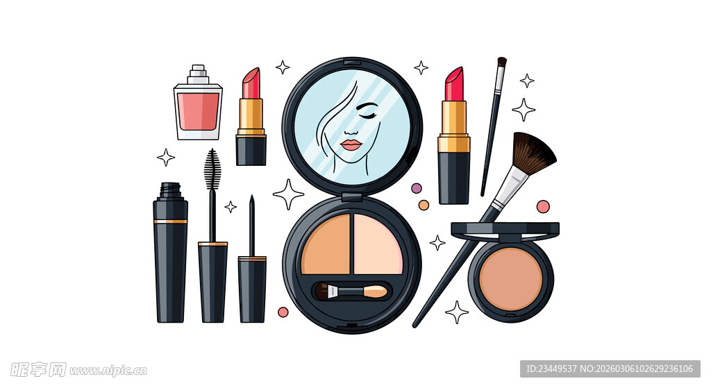 美妆产品插画