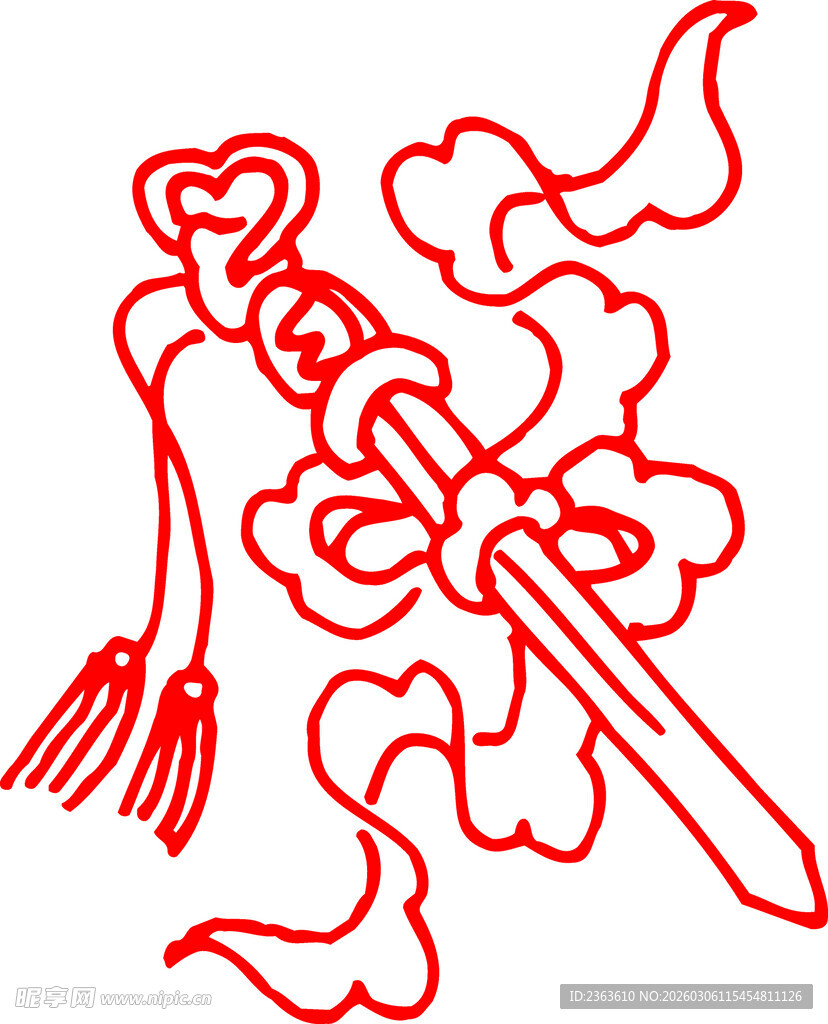 传统中式宝剑装饰图案