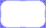 蓝色花纹边框装饰图案