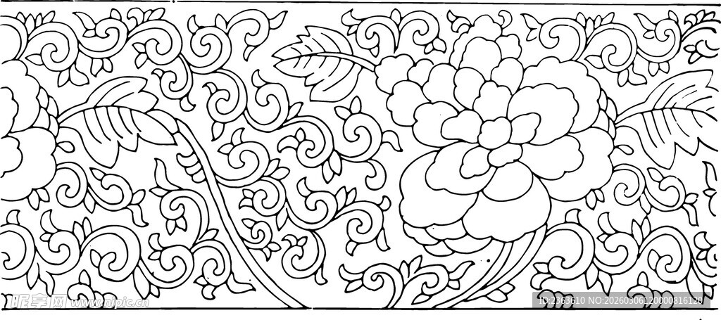 花卉线条装饰图案设计