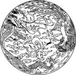 传统圆形龙纹图案设计