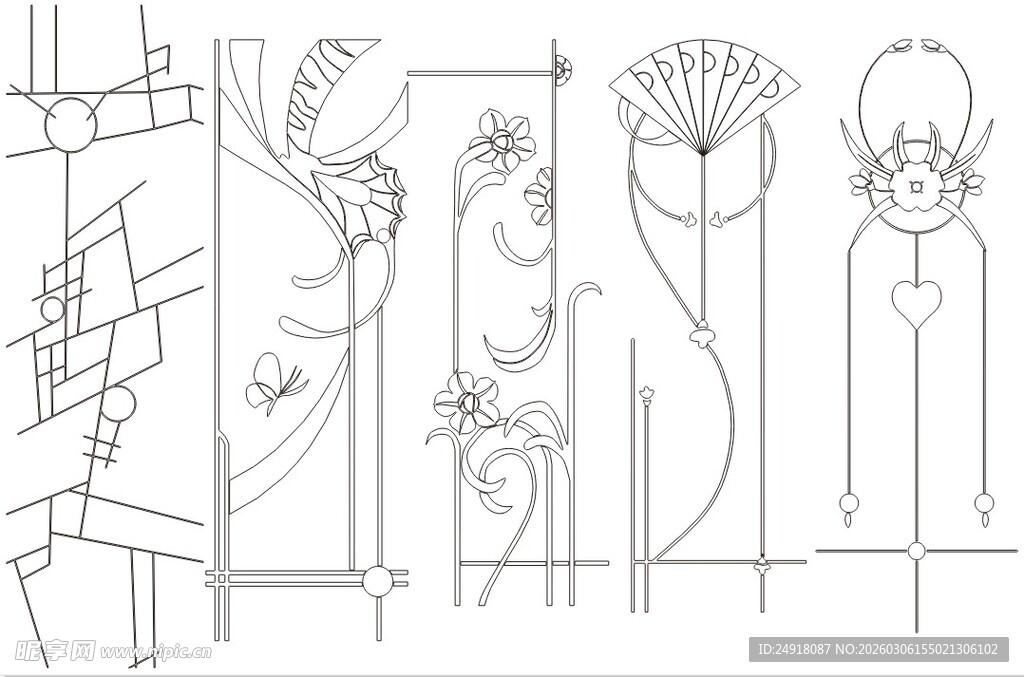 花卉铁艺围栏设计图