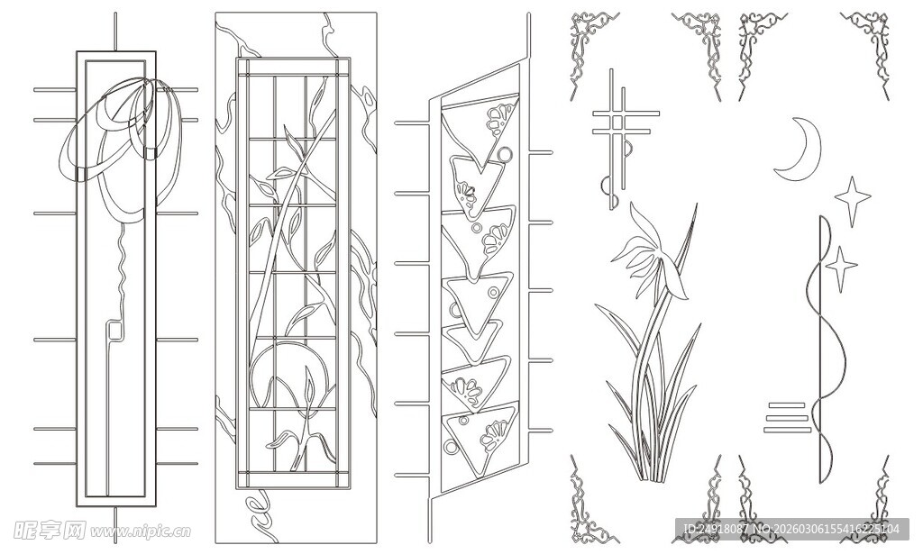 植物线条设计图稿