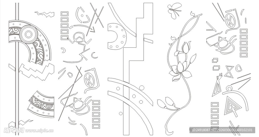移门图案 线条背景 装饰线条