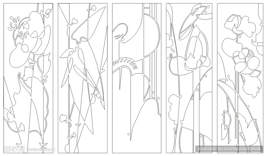 场景线稿插画素材