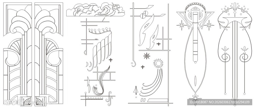 移门图案 线条背景 装饰线条