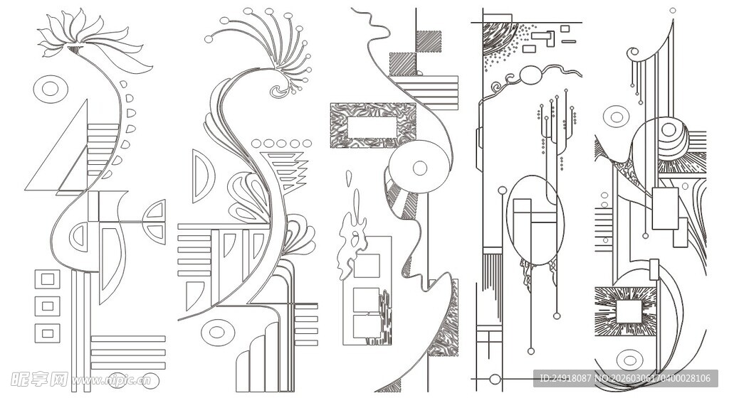 抽象线条艺术插画