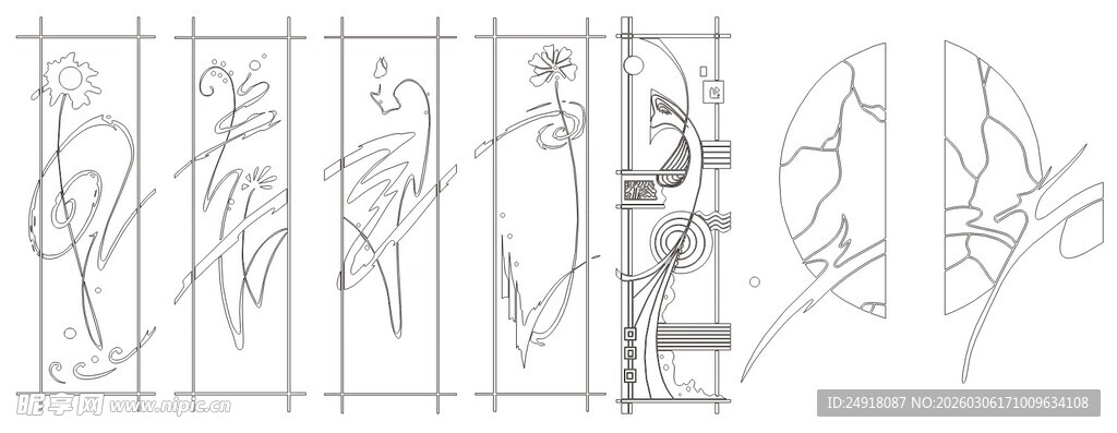 移门图案 线条背景 装饰线条