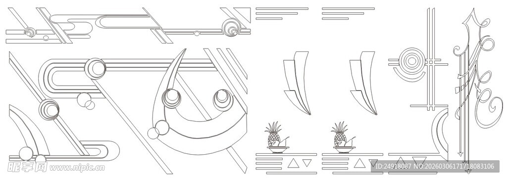 简约线条风抽象艺术图案