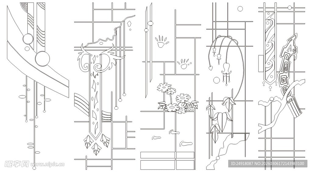 移门图案 线条背景 装饰线条
