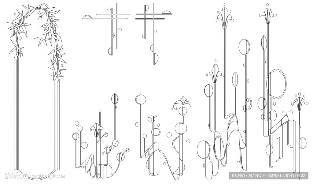 移门图案 线条背景 装饰线条