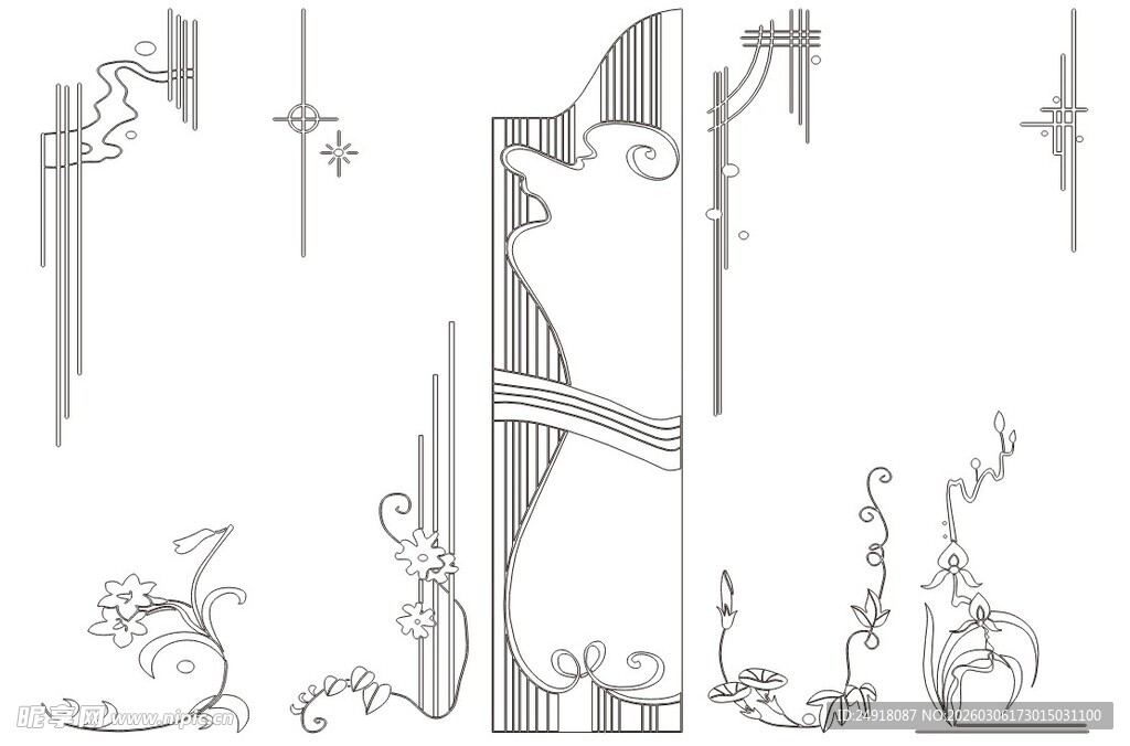 移门图案 线条背景 装饰线条