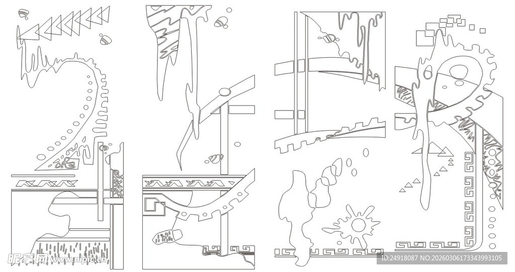 移门图案 线条背景 装饰线条