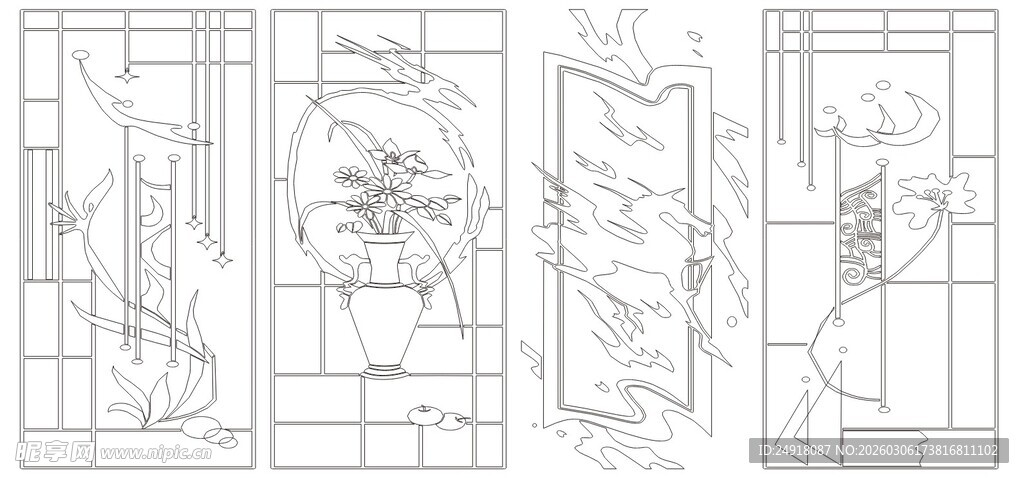 中式雕花门窗设计图