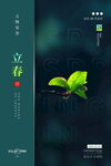 立春时节绿叶清新画面