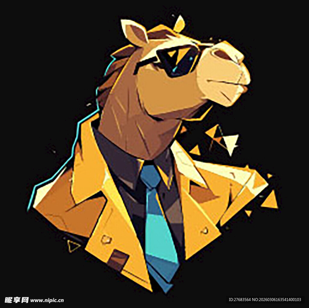 时尚骆驼卡通形象