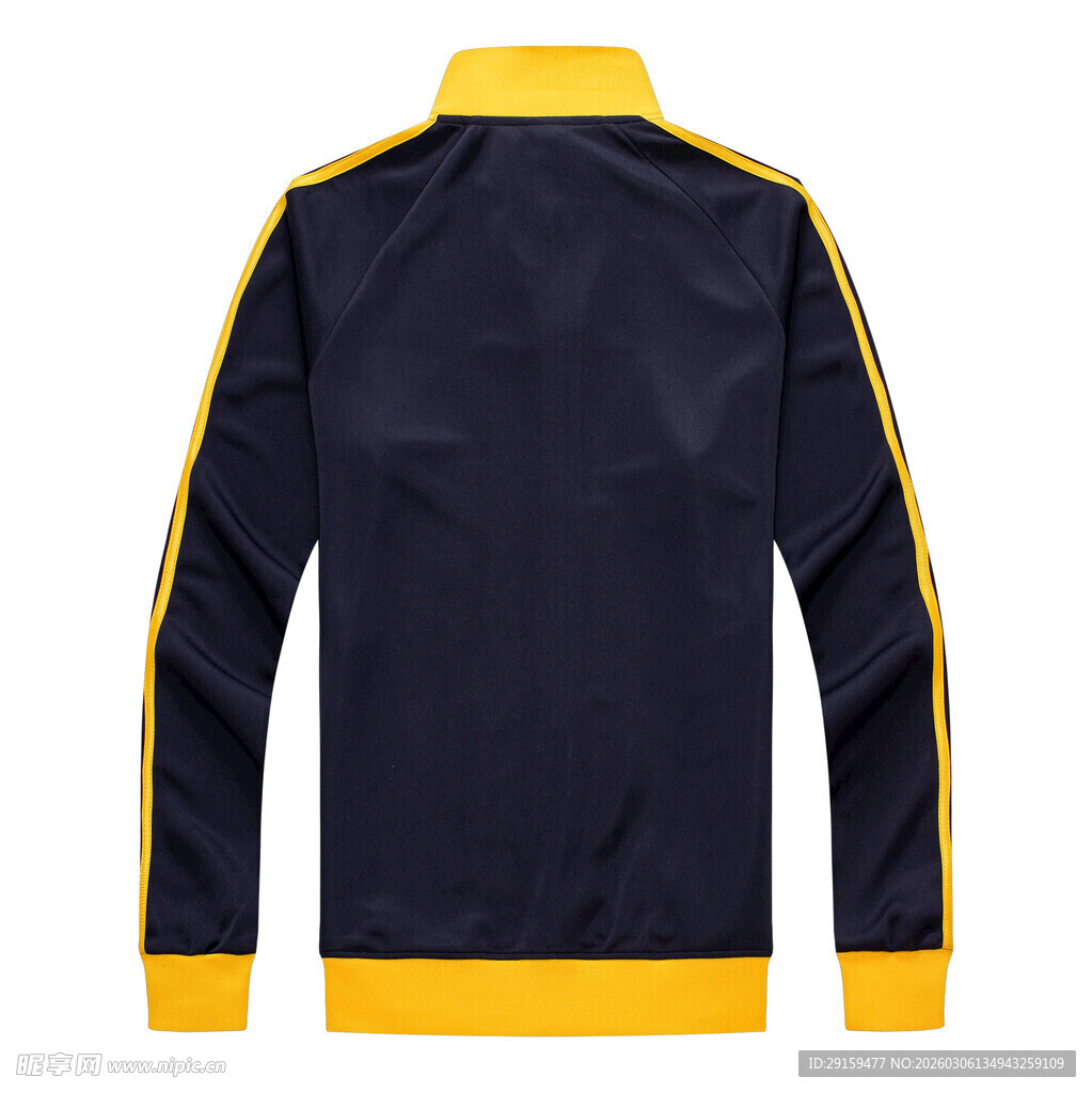 藏青黄边运动夹克外套
