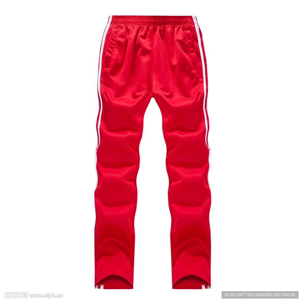 红色运动长裤展示