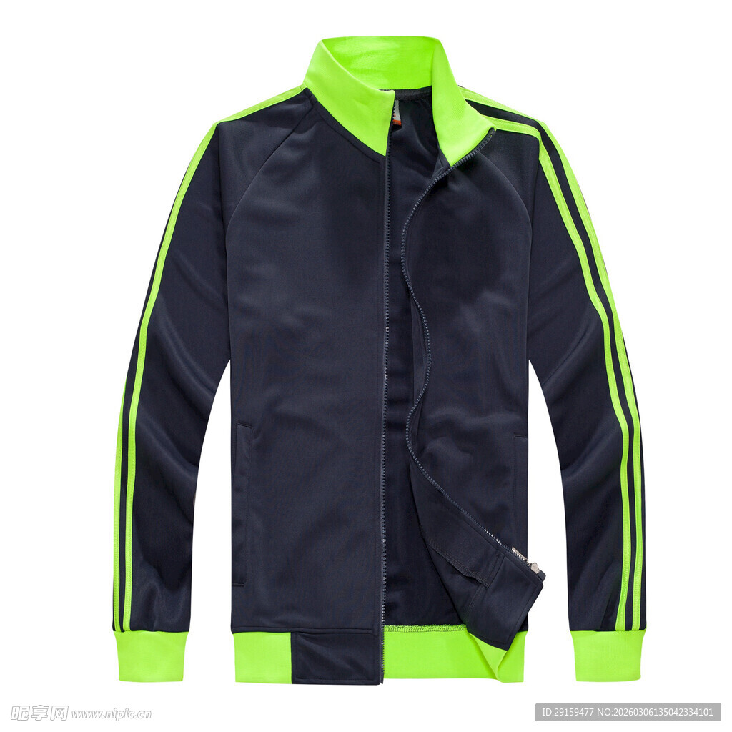 荧光绿边运动夹克外套