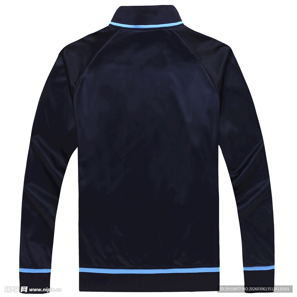 深蓝色带蓝边运动夹克
