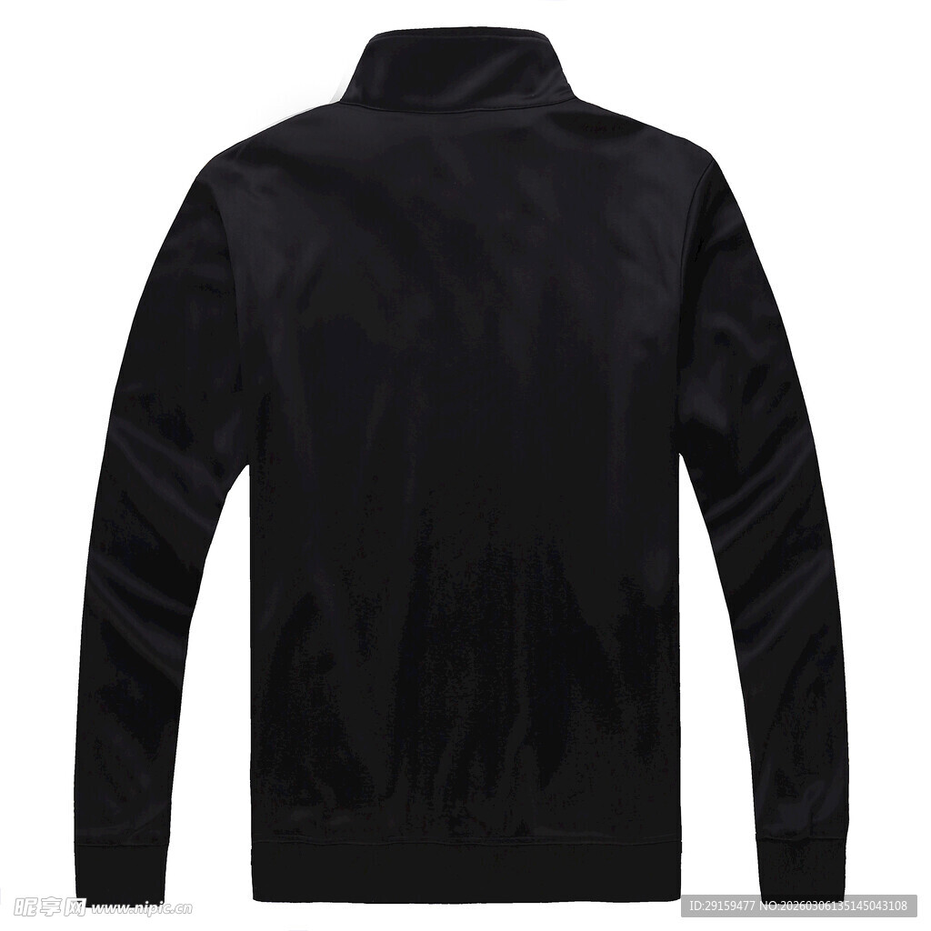 黑色立领长袖男士夹克