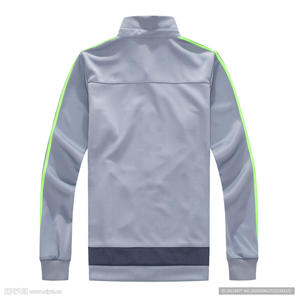 灰色运动外套背面展示