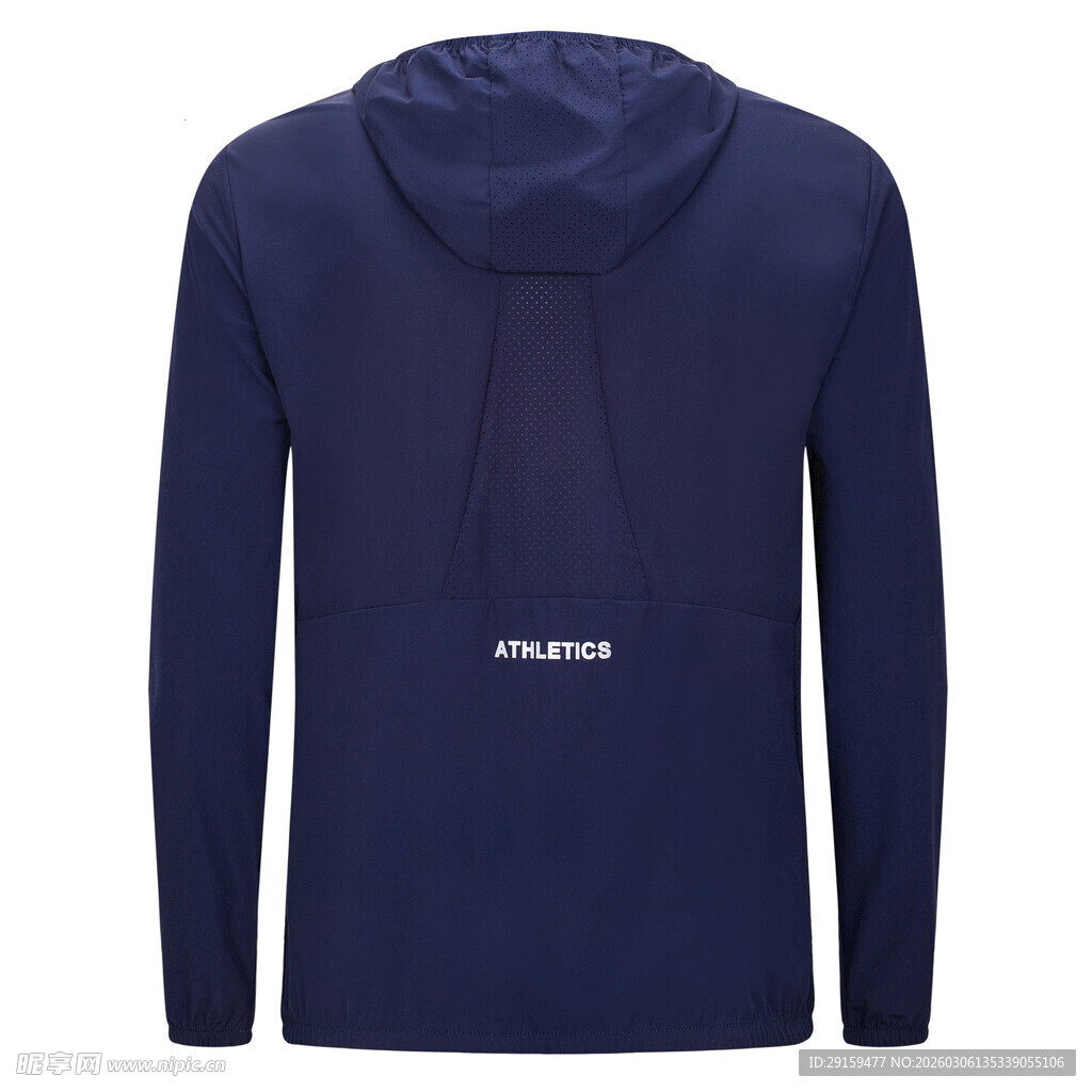 男士深蓝色连帽长袖上衣