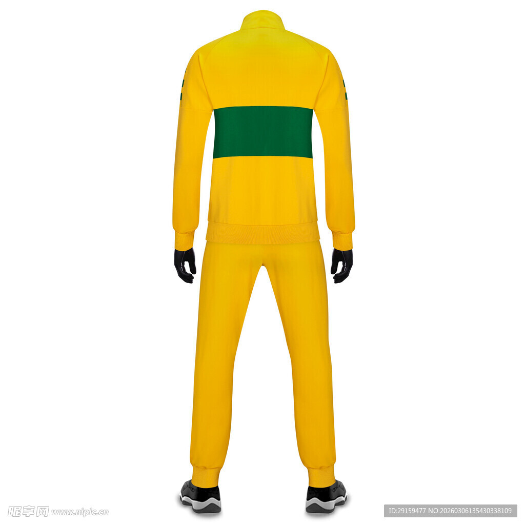 黄色绿纹连体运动服
