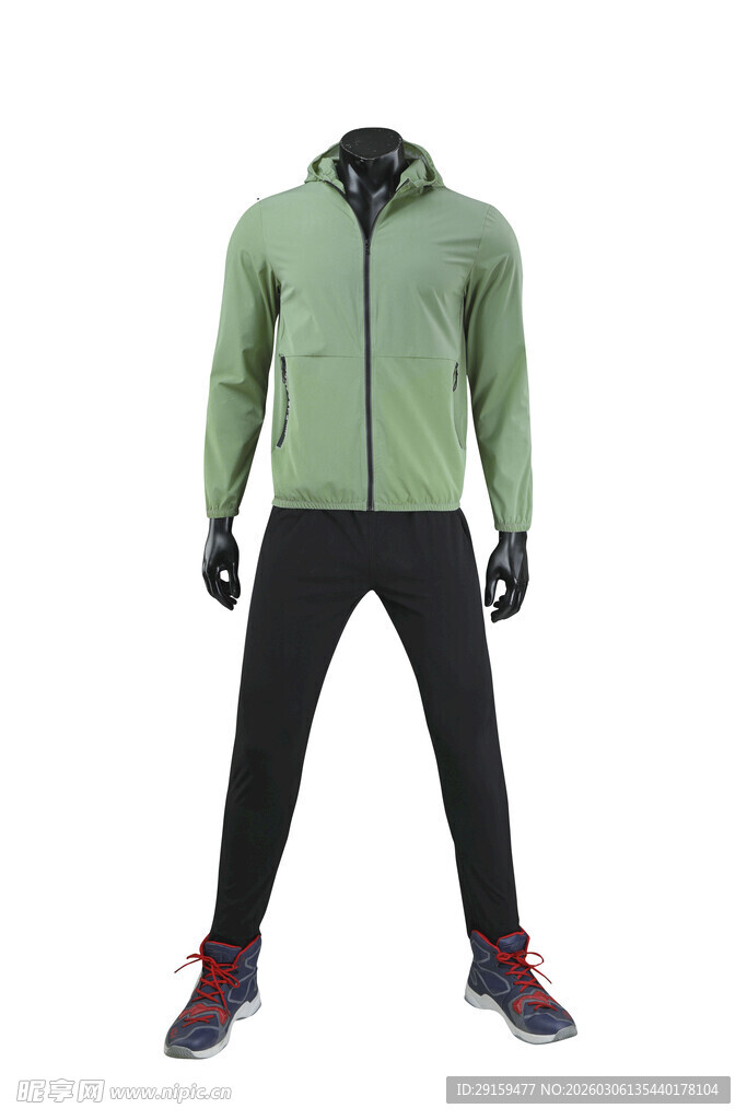 浅绿色户外套装展示