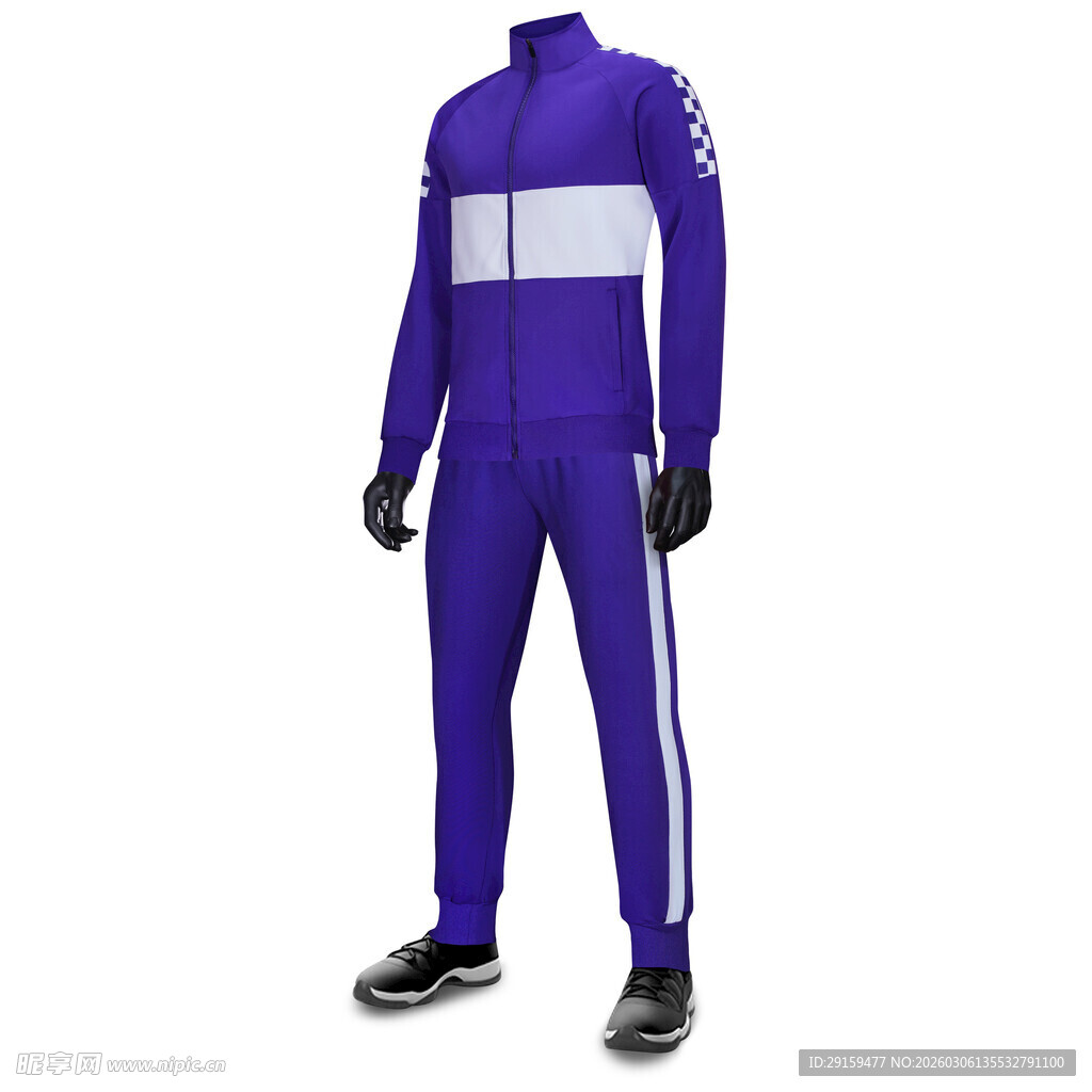 蓝色条纹连体骑行服