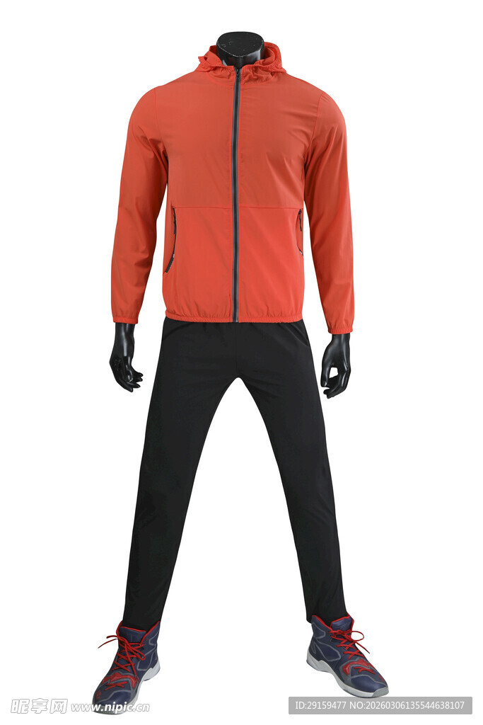 橙色运动套装展示