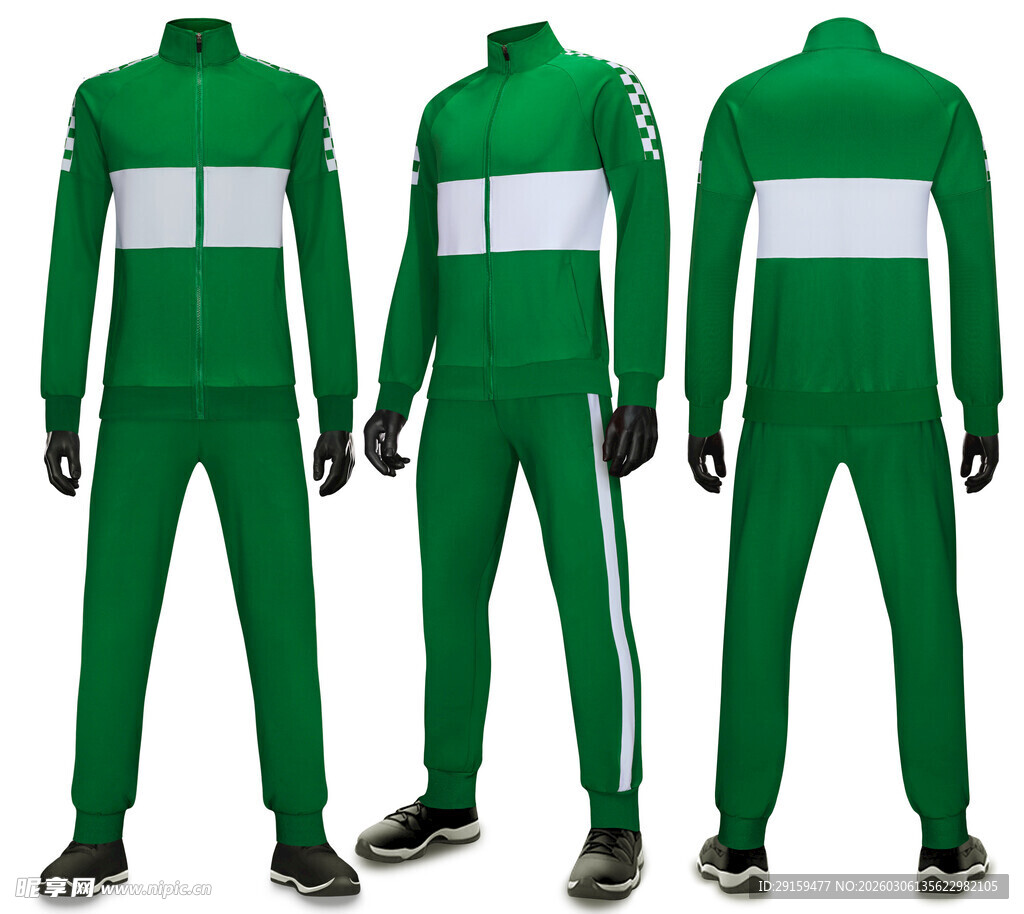 绿色运动套装展示