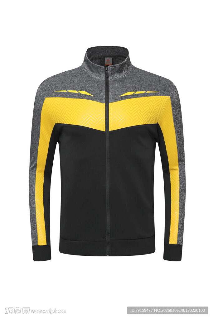 黑黄拼接款骑行运动夹克
