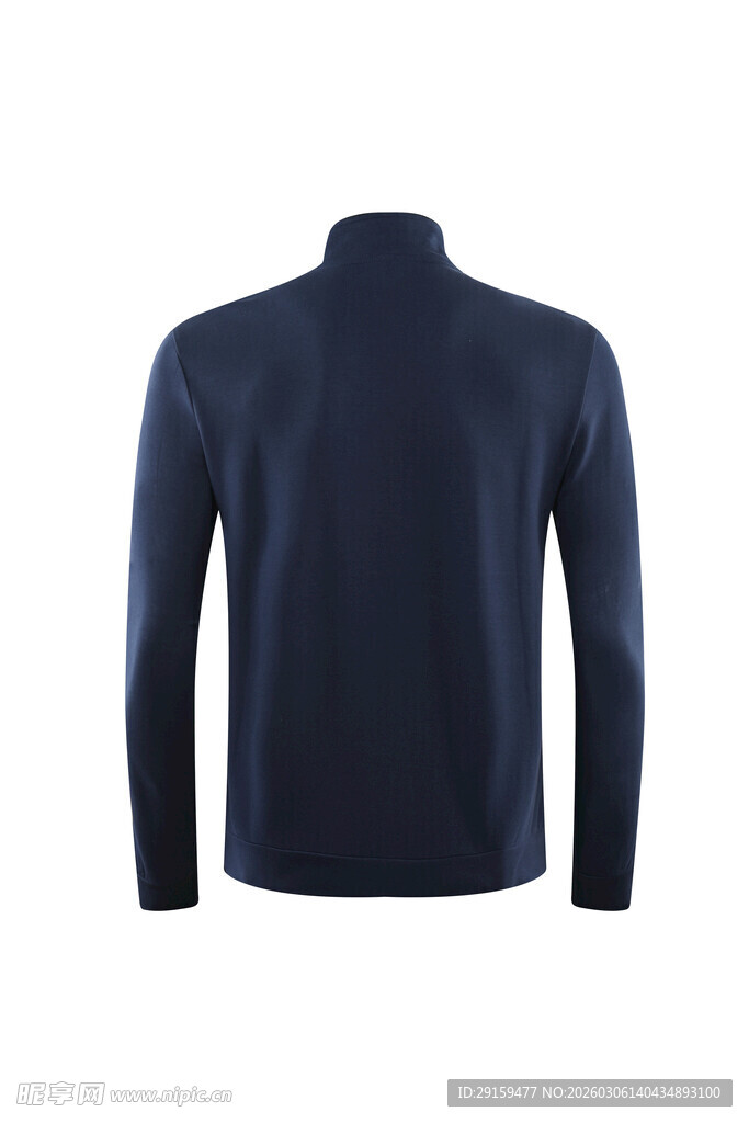 深蓝色立领长袖上衣