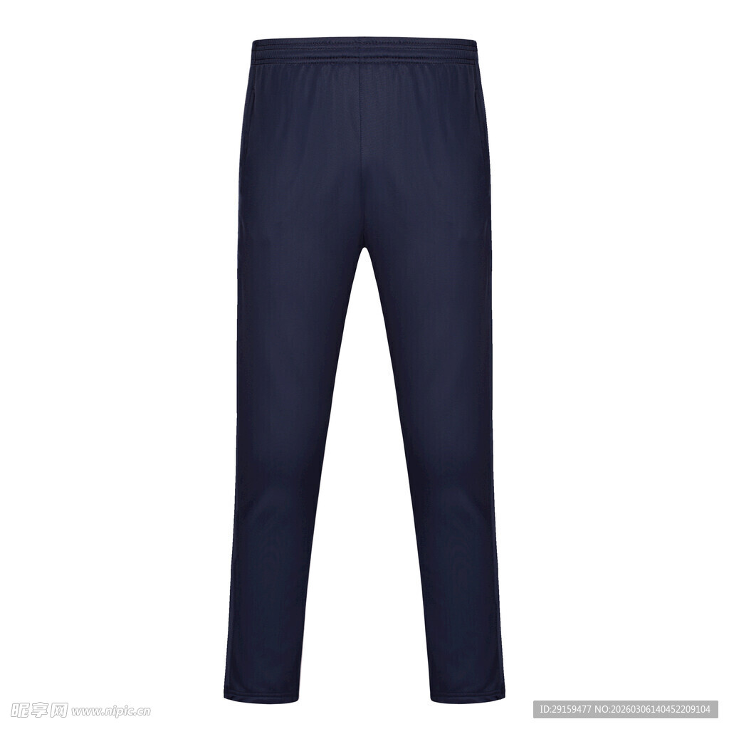 深蓝色修身长裤