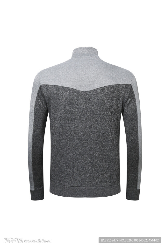 男士灰色拼接长袖上衣