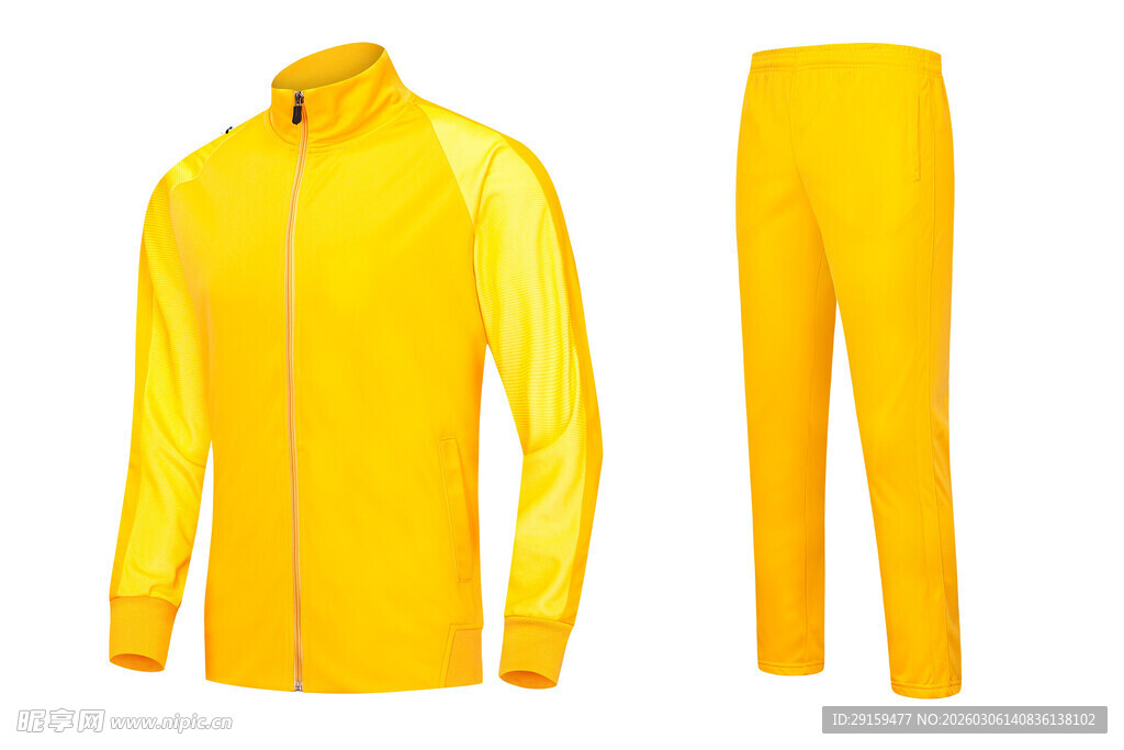 黄色运动套装两件套