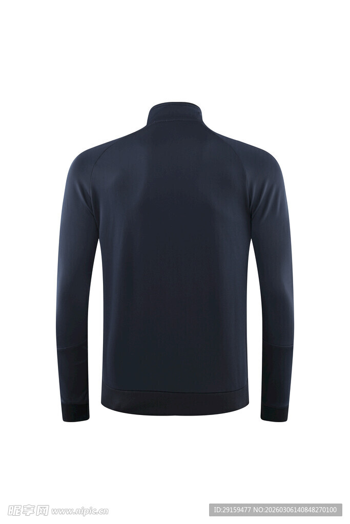 男士深蓝色立领长袖上衣