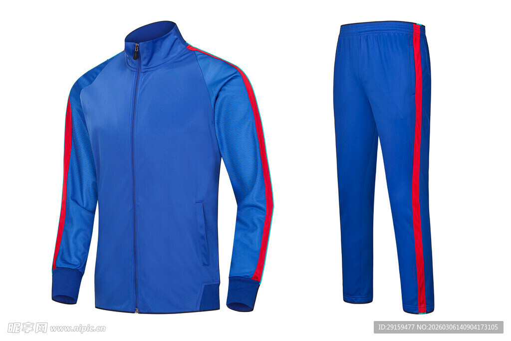 蓝色运动套装两件套