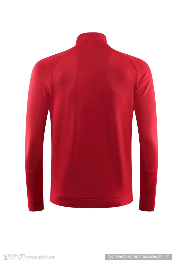红色高领长袖上衣展示