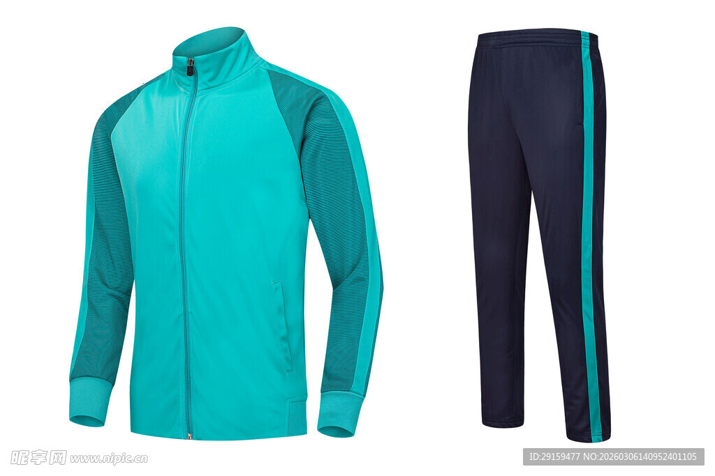 薄荷绿运动套装展示