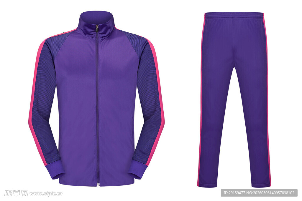 紫色运动套装两件套