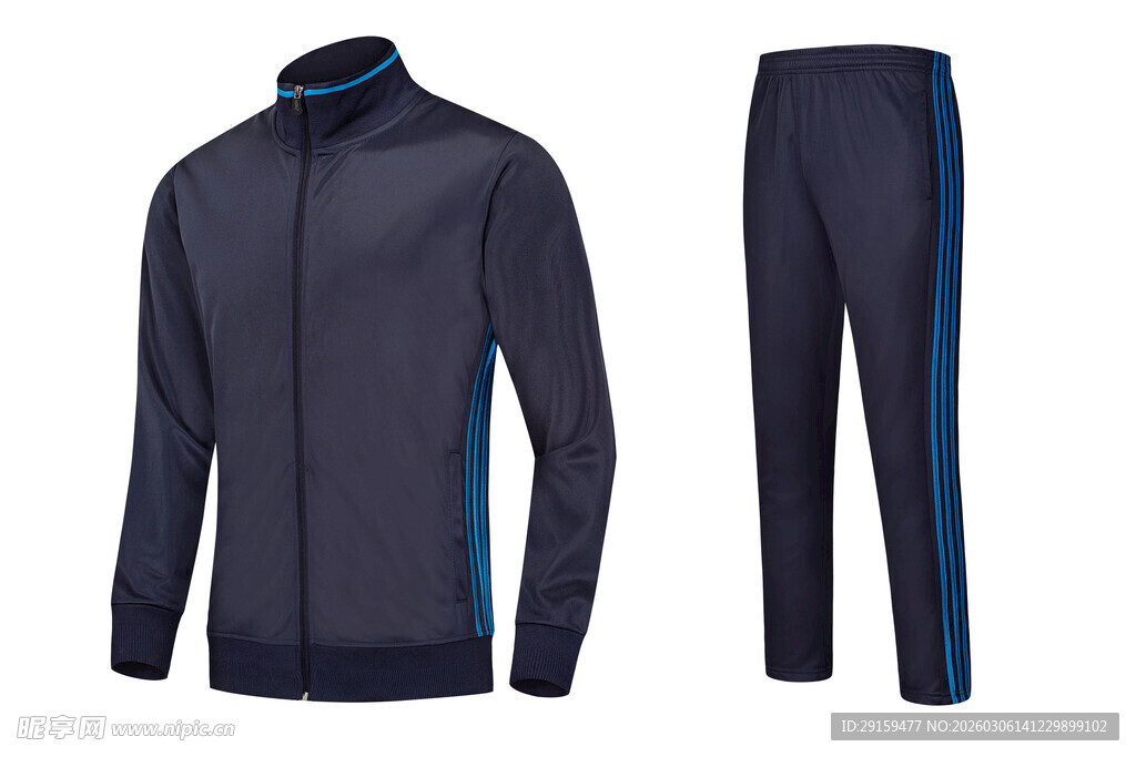 深蓝色运动套装展示