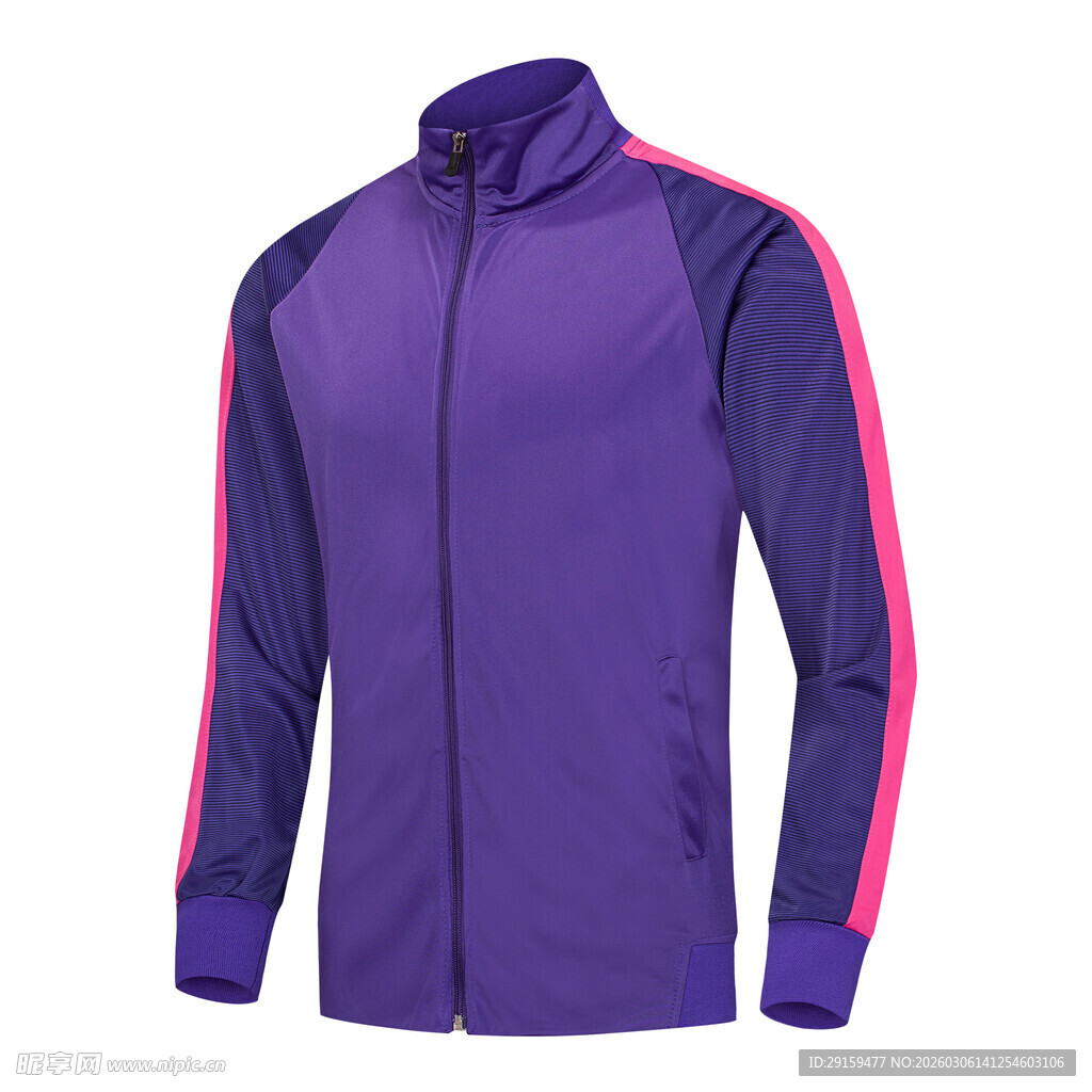 紫色拉链运动外套