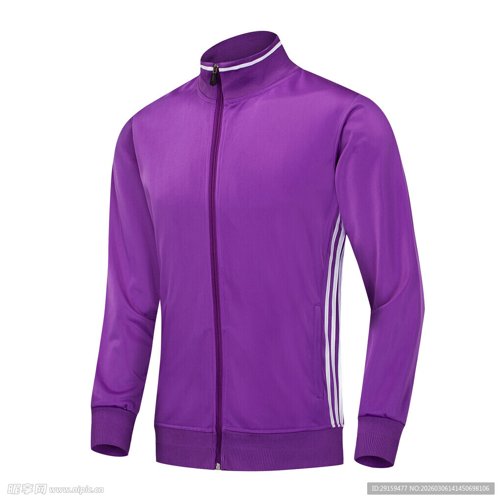 紫色拉链运动夹克