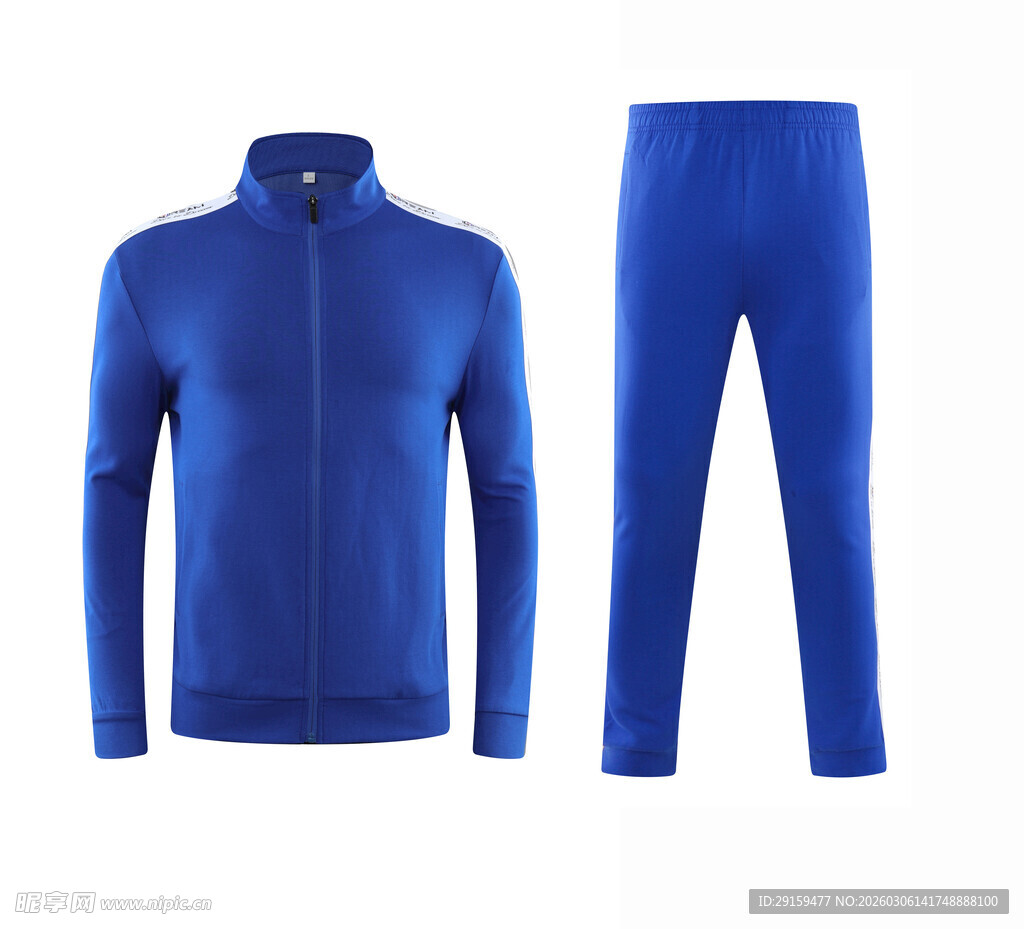 蓝色运动套装两件套