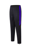 黑色侧边蓝条运动长裤